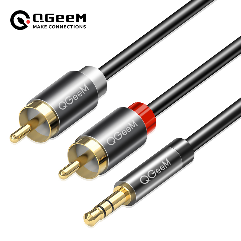 QGeeM RCA Cable 2RCA to 3.5 Au - Home Cinema Subwoofer のレビューと価格