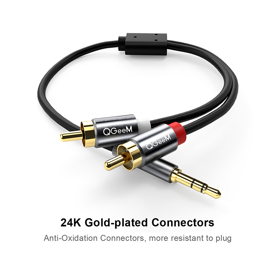 QGeeM RCA Cable 2RCA to 3.5 Au - Home Cinema Subwoofer のレビューと価格