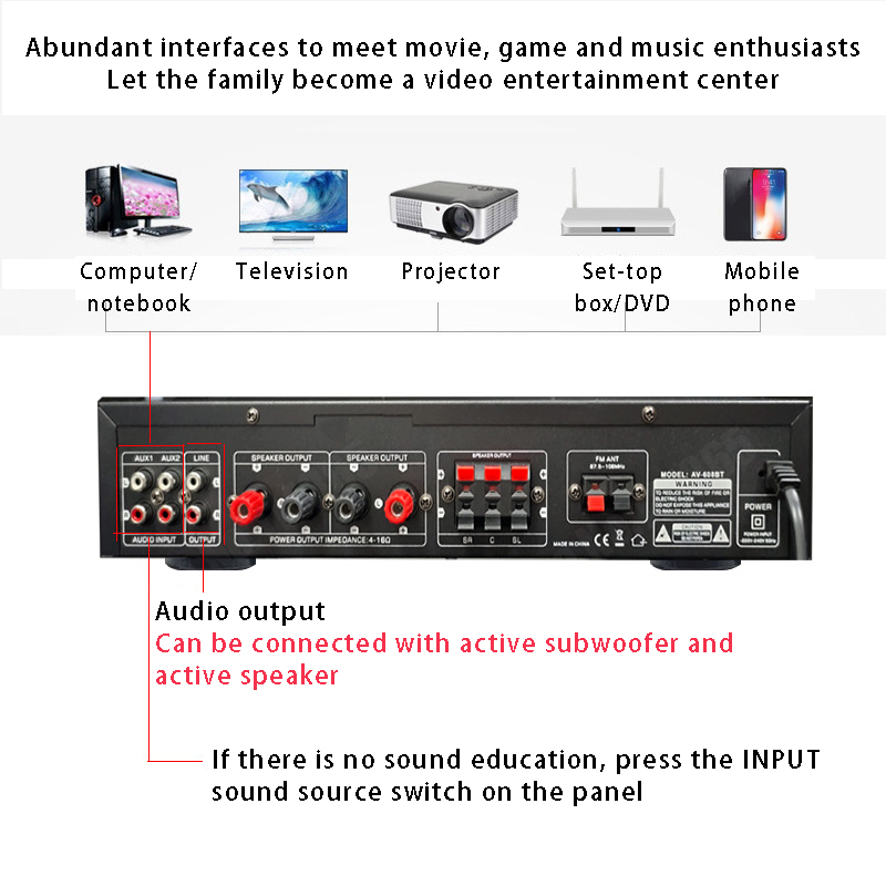 110/220V 2000W Bluetooth Power - Home Cinema Subwoofer のレビューと価格