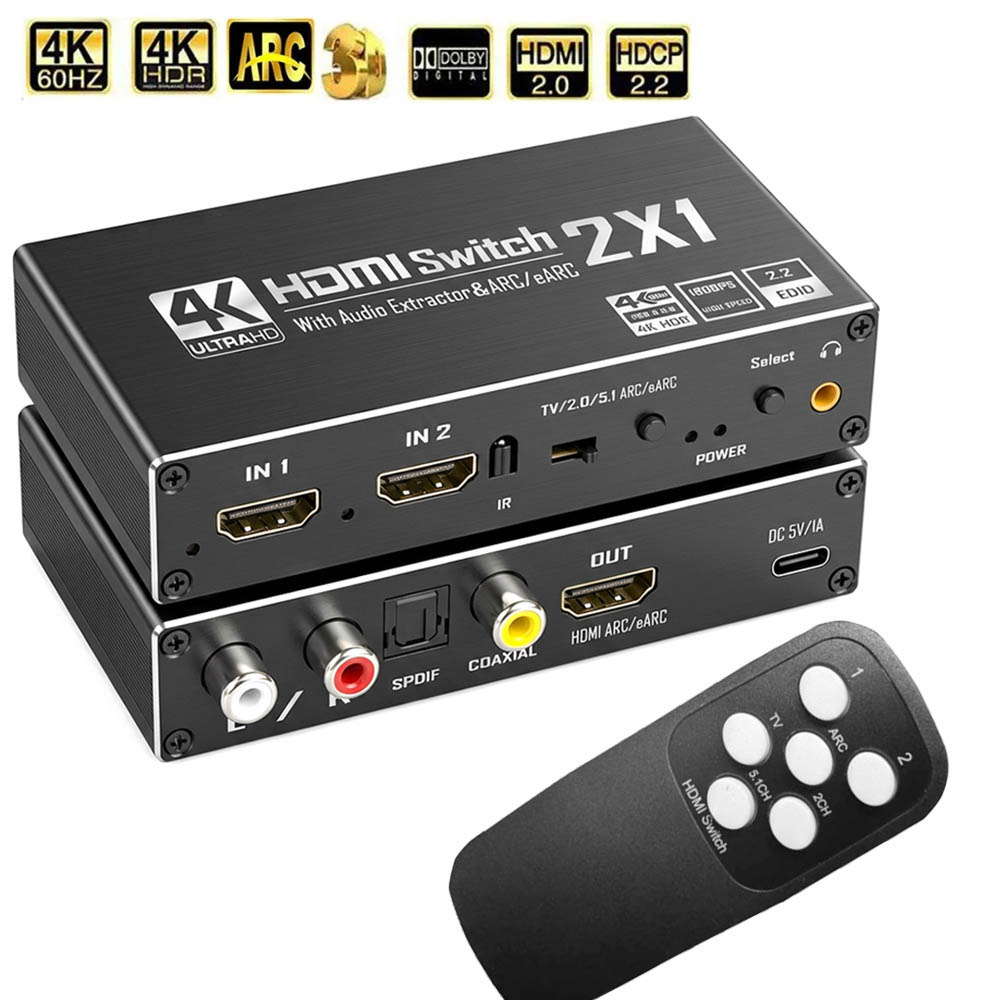 HDMI Switch With Audio extract - Hdmi Arc Cable のレビューと価格