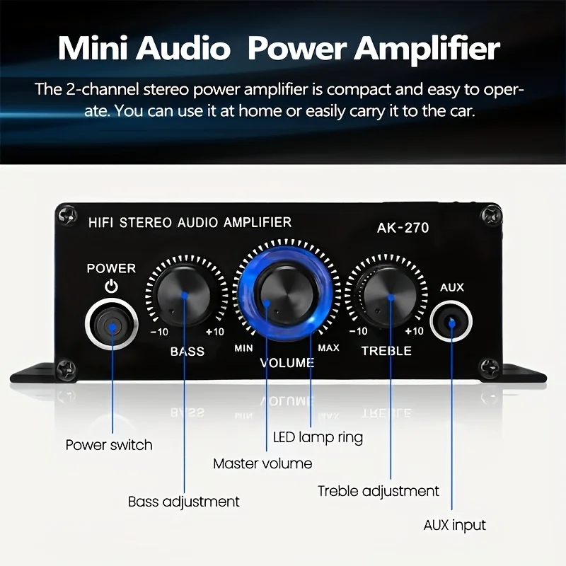 AK-270 400W Mini Power Amplifi - Home Cinema Audio System のレビューと価格